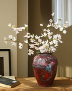 Lifelike Small Magnolia Stem, 35" Tall Faux Floral Branch, Realistic White Flowers for Vase Arrangements, Wedding Bouquets & Elegant Home Decor