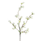 Lifelike Small Magnolia Stem, 35" Tall Faux Floral Branch, Realistic White Flowers for Vase Arrangements, Wedding Bouquets & Elegant Home Decor