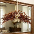 Lifelike Autumn Olive Garland, 31" Hanging Vine in Warm Coffee Tones, Realistic Faux Swag for Mantel, Doorway & Wedding Decor