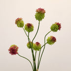 2-Pack Sculptural Allium Stems, 27.5" Tall Faux Onion Flower, Realistic Dandelion Spray for Modern Vase Decor, Weddings & Floral Design