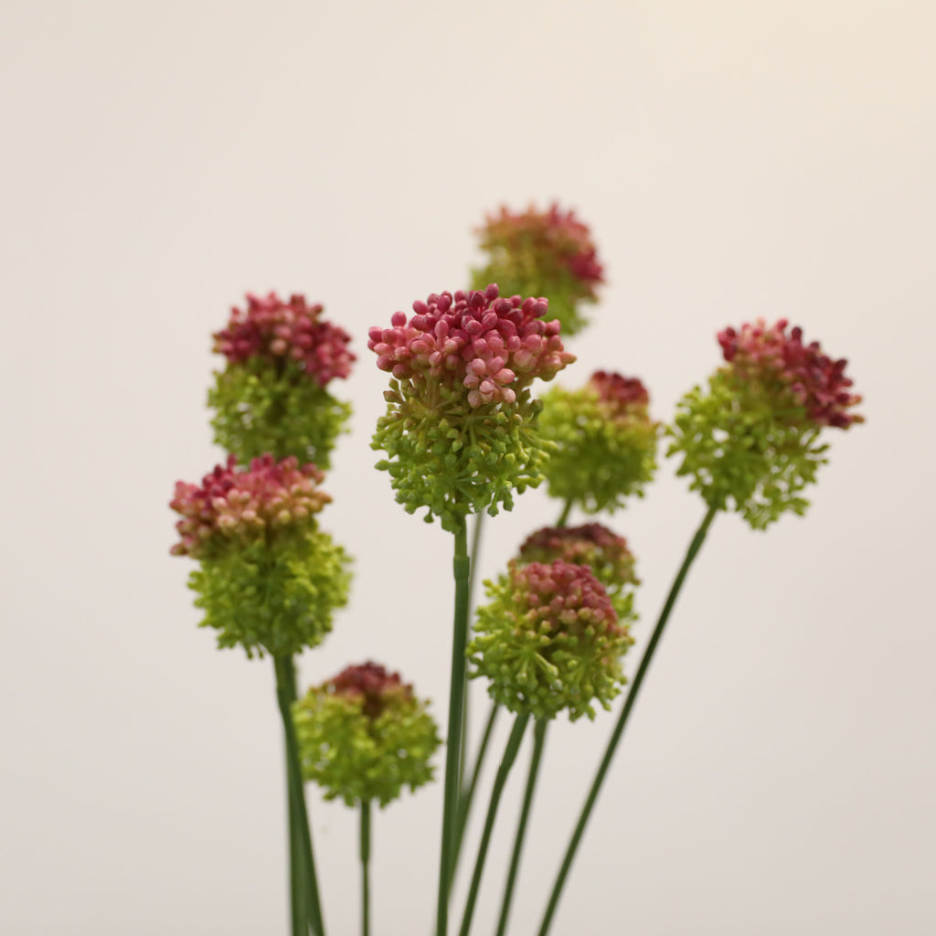 2-Pack Sculptural Allium Stems, 27.5" Tall Faux Onion Flower, Realistic Dandelion Spray for Modern Vase Decor, Weddings & Floral Design