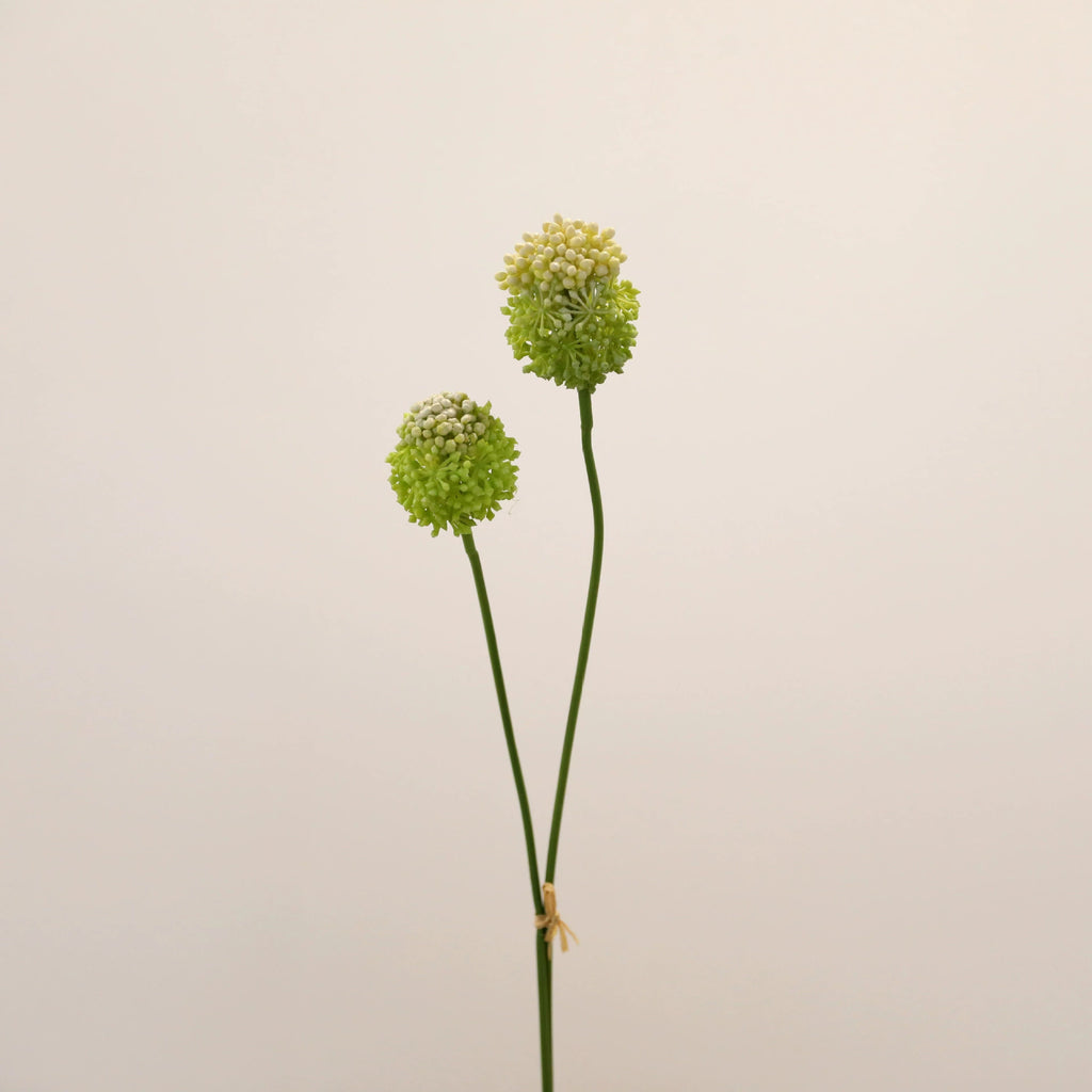2-Pack Sculptural Allium Stems, 27.5" Tall Faux Onion Flower, Realistic Dandelion Spray for Modern Vase Decor, Weddings & Floral Design