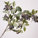 Tall Wild Berry Branch, 35" Realistic Faux Blueberry Stem, Long Decorative Stems for Vase Filler, Home Decor, Floral Arrangements & Events