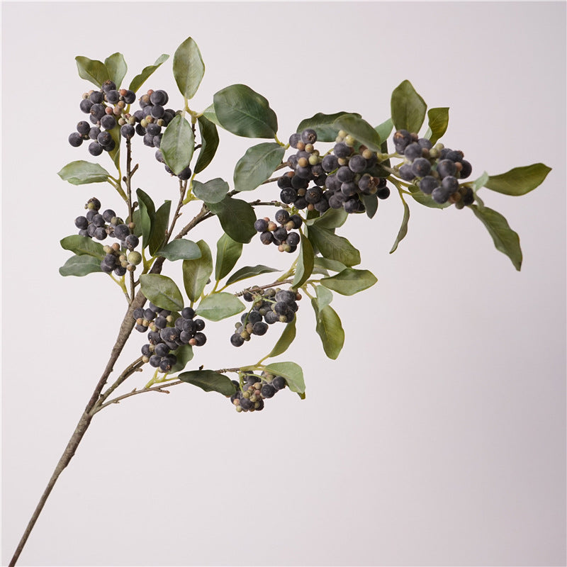 Tall Wild Berry Branch, 35" Realistic Faux Blueberry Stem, Long Decorative Stems for Vase Filler, Home Decor, Floral Arrangements & Events