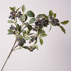 Tall Wild Berry Branch, 35" Realistic Faux Blueberry Stem, Long Decorative Stems for Vase Filler, Home Decor, Floral Arrangements & Events