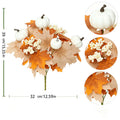 Autumn Pumpkin Bouquet, 13" Real-Touch Faux Flowers, Perfect for Fall Decor, Home Accents, Halloween & Thanksgiving