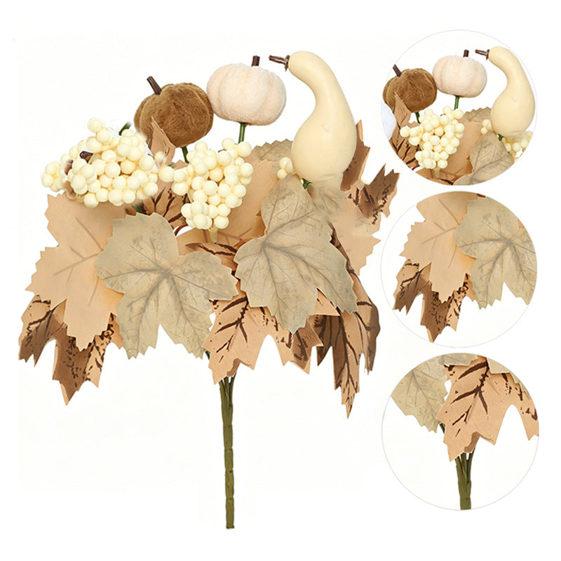 Autumn Pumpkin Bouquet, 13" Real-Touch Faux Flowers, Perfect for Fall Decor, Home Accents, Halloween & Thanksgiving