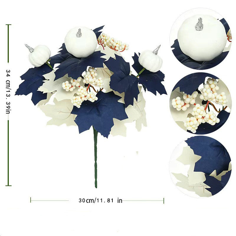 Autumn Pumpkin Bouquet, 13" Real-Touch Faux Flowers, Perfect for Fall Decor, Home Accents, Halloween & Thanksgiving