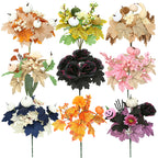 Autumn Pumpkin Bouquet, 13" Real-Touch Faux Flowers, Perfect for Fall Decor, Home Accents, Halloween & Thanksgiving