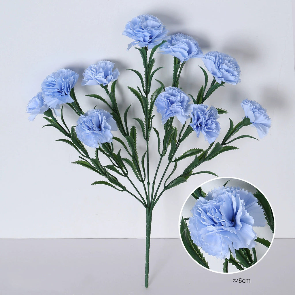 10-Head Artificial Carnation Bouquet, 16" Realistic Faux Flowers for Mother's Day Gift, Home Decor, Wedding Arrangements & Vase Filler