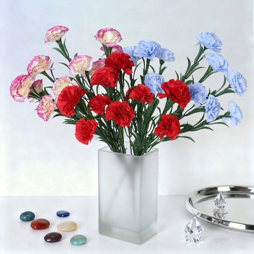 10-Head Artificial Carnation Bouquet, 16" Realistic Faux Flowers for Mother's Day Gift, Home Decor, Wedding Arrangements & Vase Filler