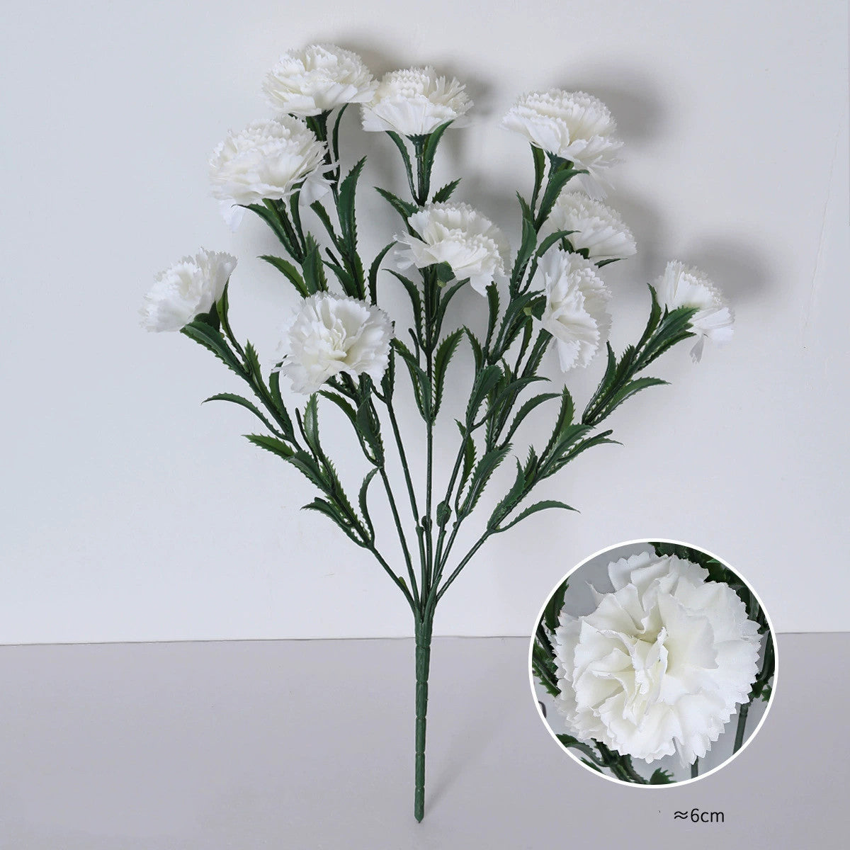10-Head Artificial Carnation Bouquet, 16" Realistic Faux Flowers for Mother's Day Gift, Home Decor, Wedding Arrangements & Vase Filler