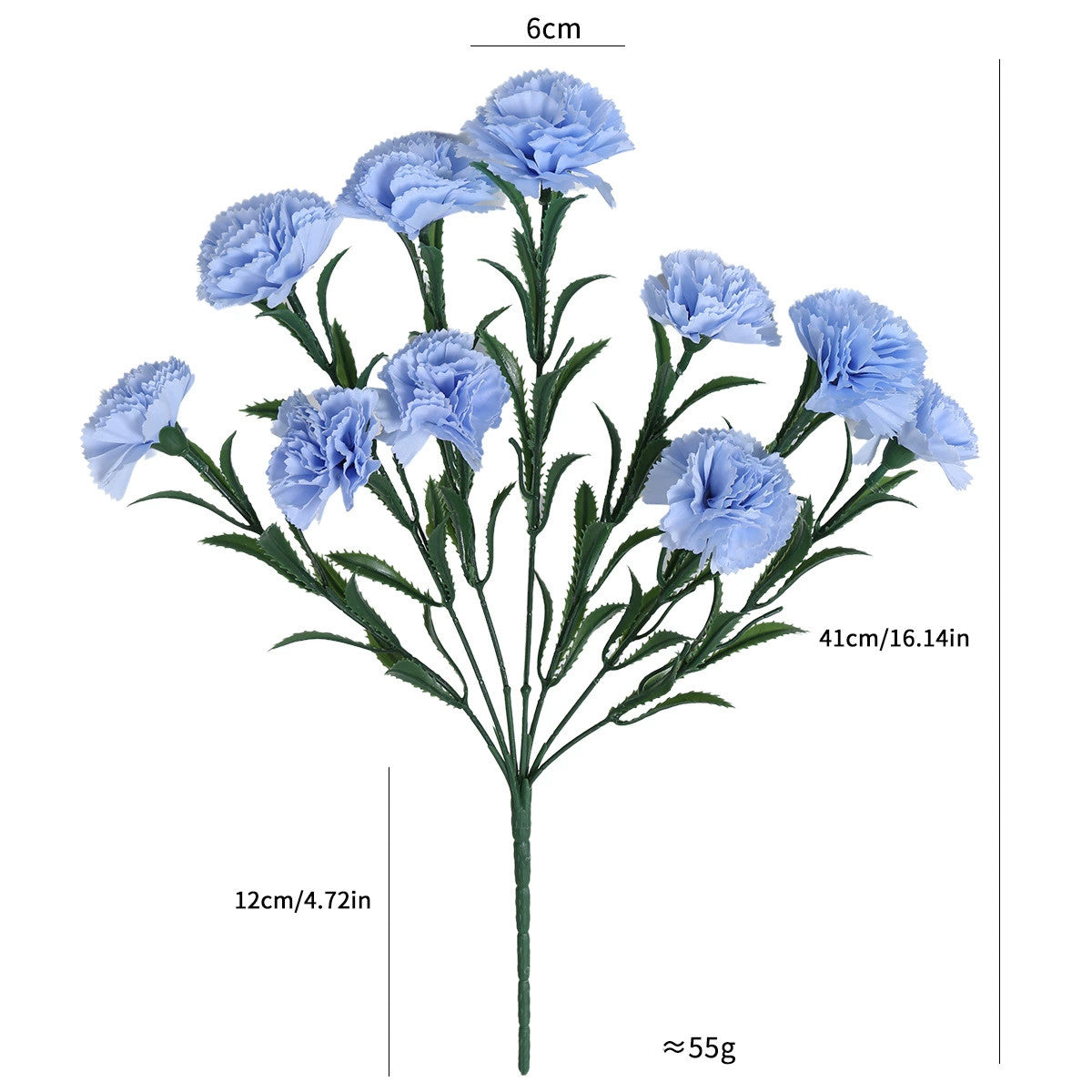 10-Head Artificial Carnation Bouquet, 16" Realistic Faux Flowers for Mother's Day Gift, Home Decor, Wedding Arrangements & Vase Filler