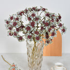 Set of 3 Autumn Berry Stems, 30" Tall Wine-Red Faux Raspberry Sprays, Realistic & Sculptural for Vase, Fall Decor, Wedding Arrangements