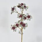 Set of 3 Autumn Berry Stems, 30" Tall Wine-Red Faux Raspberry Sprays, Realistic & Sculptural for Vase, Fall Decor, Wedding Arrangements