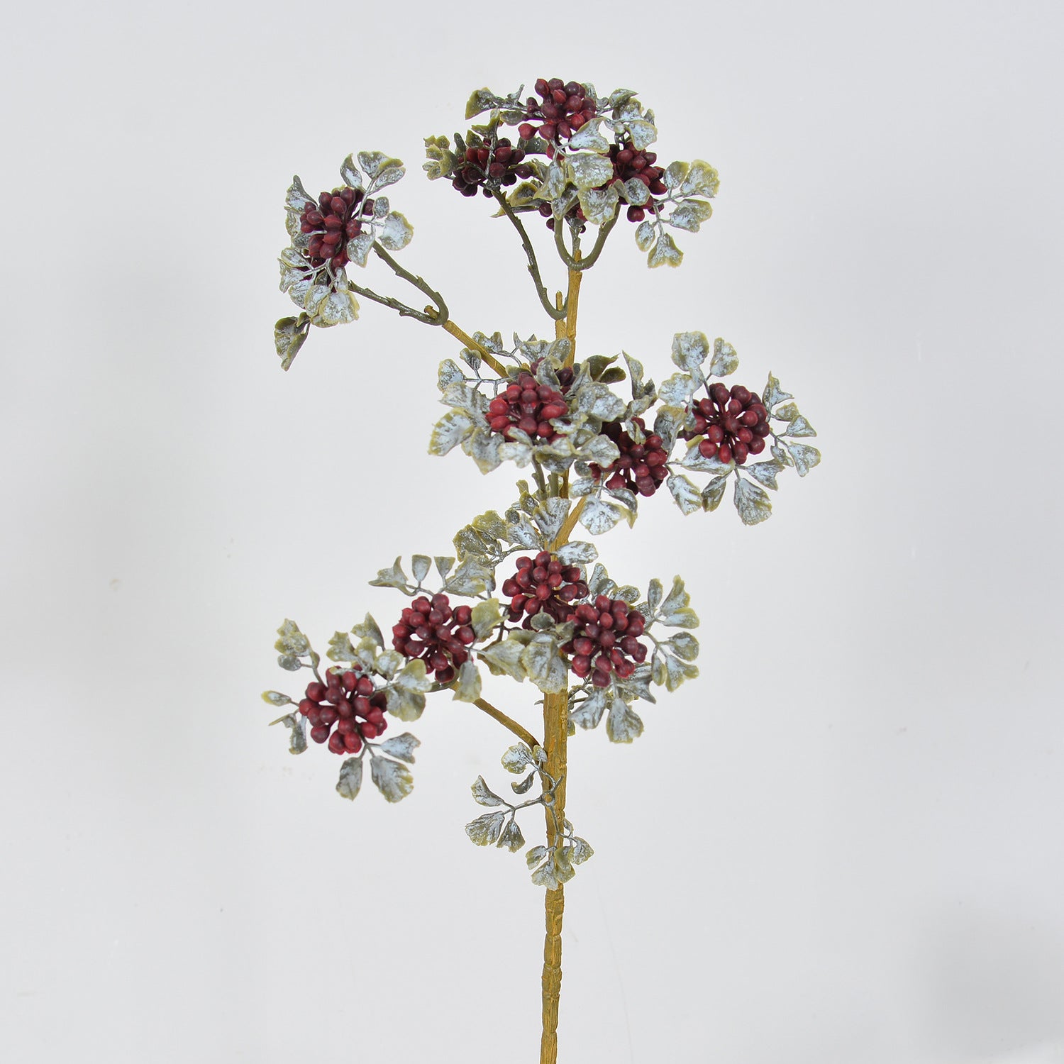 Set of 3 Autumn Berry Stems, 30" Tall Wine-Red Faux Raspberry Sprays, Realistic & Sculptural for Vase, Fall Decor, Wedding Arrangements