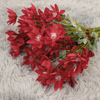 Large Snow Lotus Stem, 24" Faux Flame Flower, 6-Head Realistic Silk Floral for Wedding Bouquets, Event Planners & Vase Arrangements