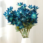 Large Snow Lotus Stem, 24" Faux Flame Flower, 6-Head Realistic Silk Floral for Wedding Bouquets, Event Planners & Vase Arrangements