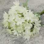 Large Snow Lotus Stem, 24" Faux Flame Flower, 6-Head Realistic Silk Floral for Wedding Bouquets, Event Planners & Vase Arrangements