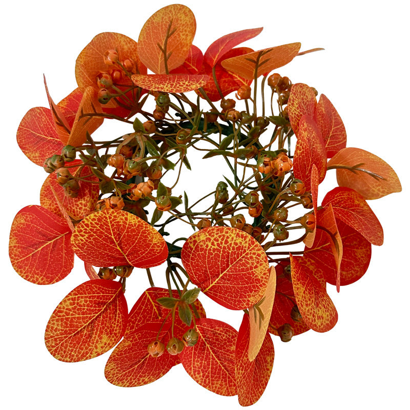 Realistic Autumn Money Leaf Garland, Faux Golden Eucalyptus Vine for Thanksgiving Table Decor, Harvest Mantel Decoration, Fireplace & Wedding