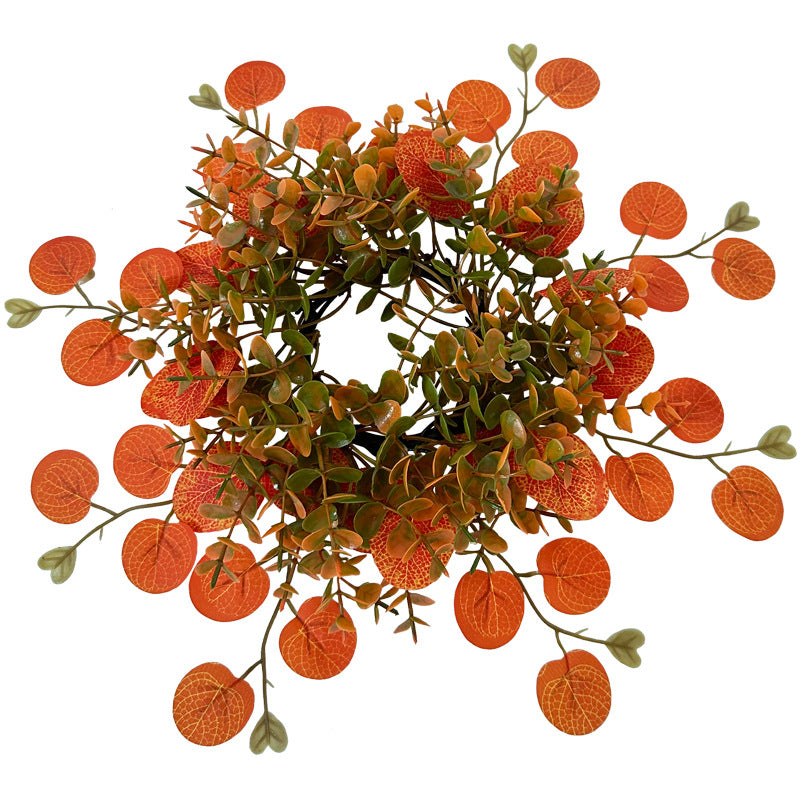 Realistic Autumn Money Leaf Garland, Faux Golden Eucalyptus Vine for Thanksgiving Table Decor, Harvest Mantel Decoration, Fireplace & Wedding