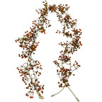 Realistic Autumn Money Leaf Garland, Faux Golden Eucalyptus Vine for Thanksgiving Table Decor, Harvest Mantel Decoration, Fireplace & Wedding
