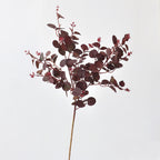 30" Autumn Eucalyptus Stems (3-Pack), Burgundy Russet Faux Branches, Realistic Long Stem Greenery for Tall Vases, Wedding Decor & Floral Arrangements