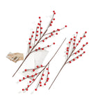 Artificial Red Berry Stems, 15" Lifelike Winter Berry Branches, Faux Red Berries for Vase, Christmas Wreath Making, Holiday Home Decor & DIY Crafts