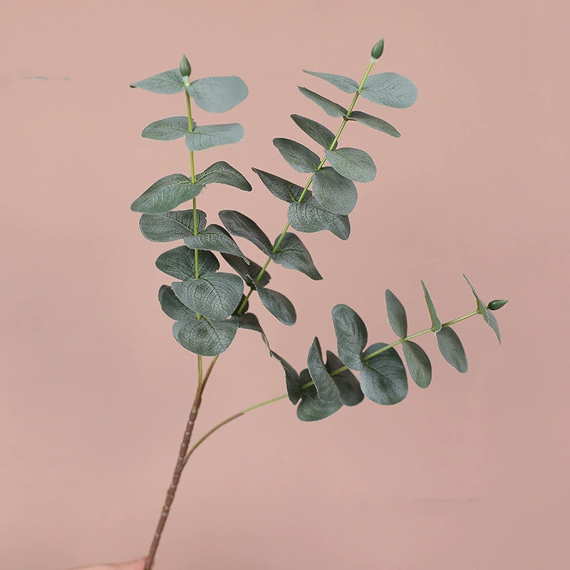 Realistic Silver Dollar Eucalyptus Stem, 20-Inch Faux Money Leaf Spray for Modern Home Decor, Vase Filler, DIY Wreaths & Wedding Greenery