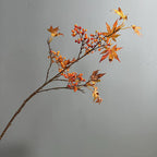 39" Faux Autumn Maple Branch with Berries, Realistic Tall Fall Stem for Vase Filler, Seasonal Home Decor, DIY Wreaths & Weddings