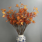 39" Faux Autumn Maple Branch with Berries, Realistic Tall Fall Stem for Vase Filler, Seasonal Home Decor, DIY Wreaths & Weddings