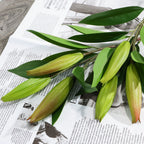 Real Touch Casablanca Lily Stem, 37" Tall Artificial Flower with 3 Buds, Life-Like Faux Floral for Tall Vases, Home Decor, Wedding Arrangements