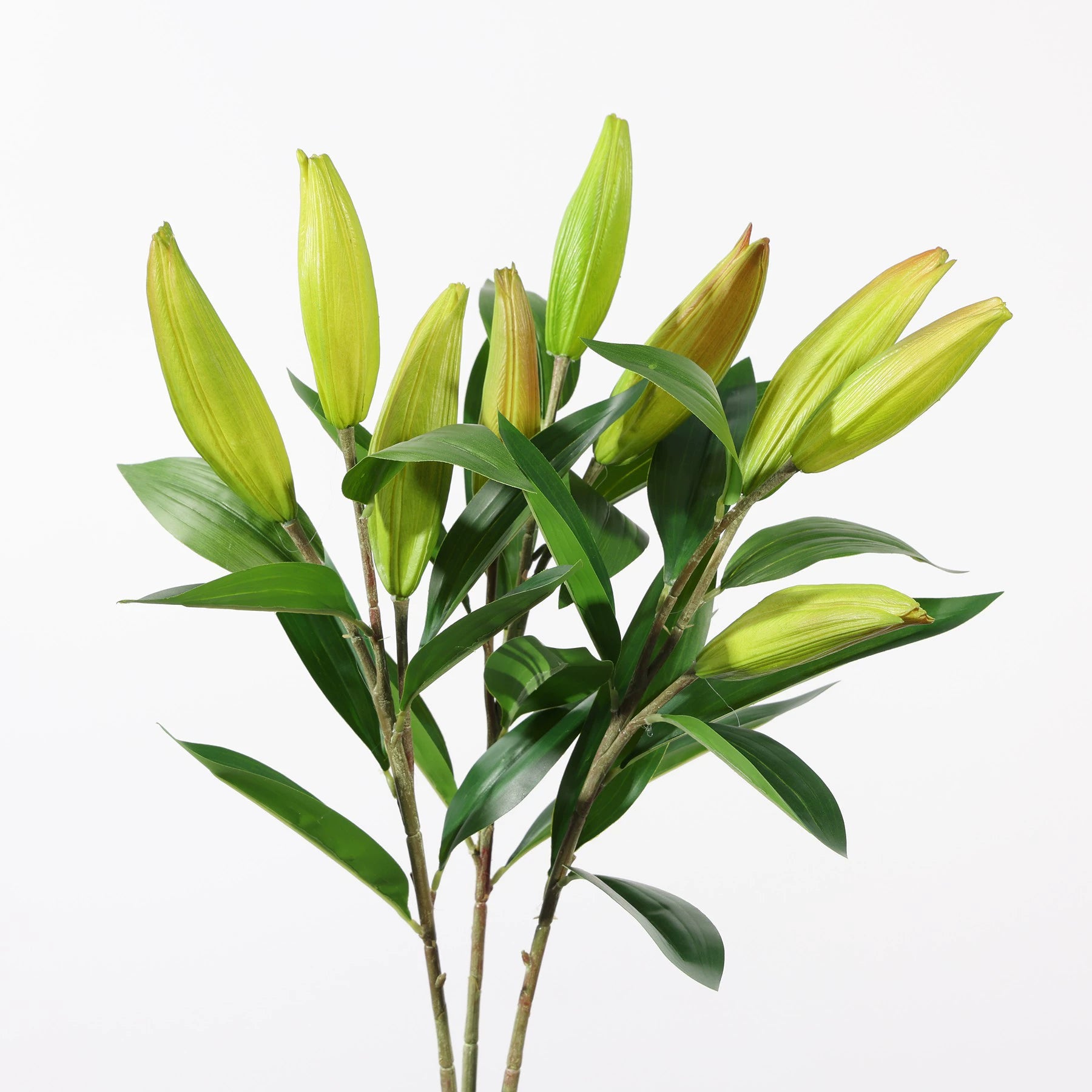 Real Touch Casablanca Lily Stem, 37" Tall Artificial Flower with 3 Buds, Life-Like Faux Floral for Tall Vases, Home Decor, Wedding Arrangements