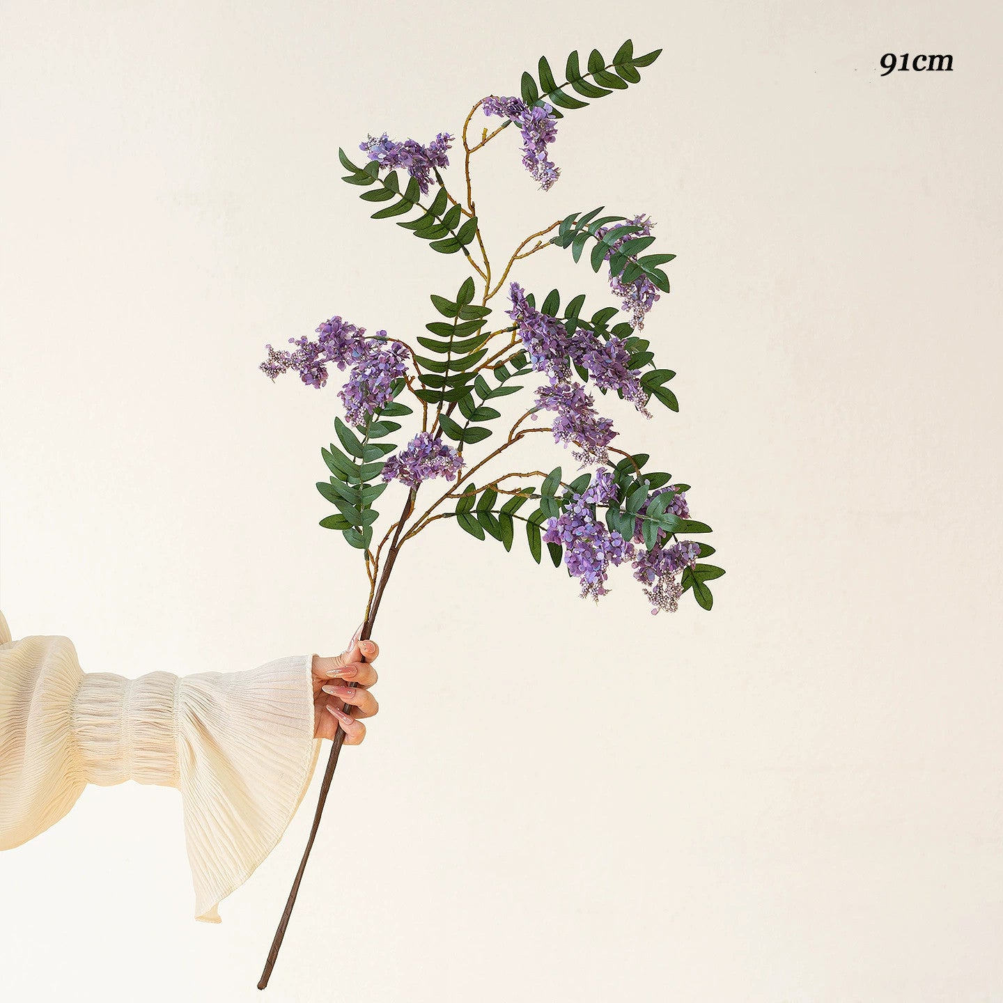 36" Tall Artificial Lilac Stem, Realistic Long-Stem Faux Flower Branch for Vase, Wedding Bouquet, Home Decor, Floral Arrangement