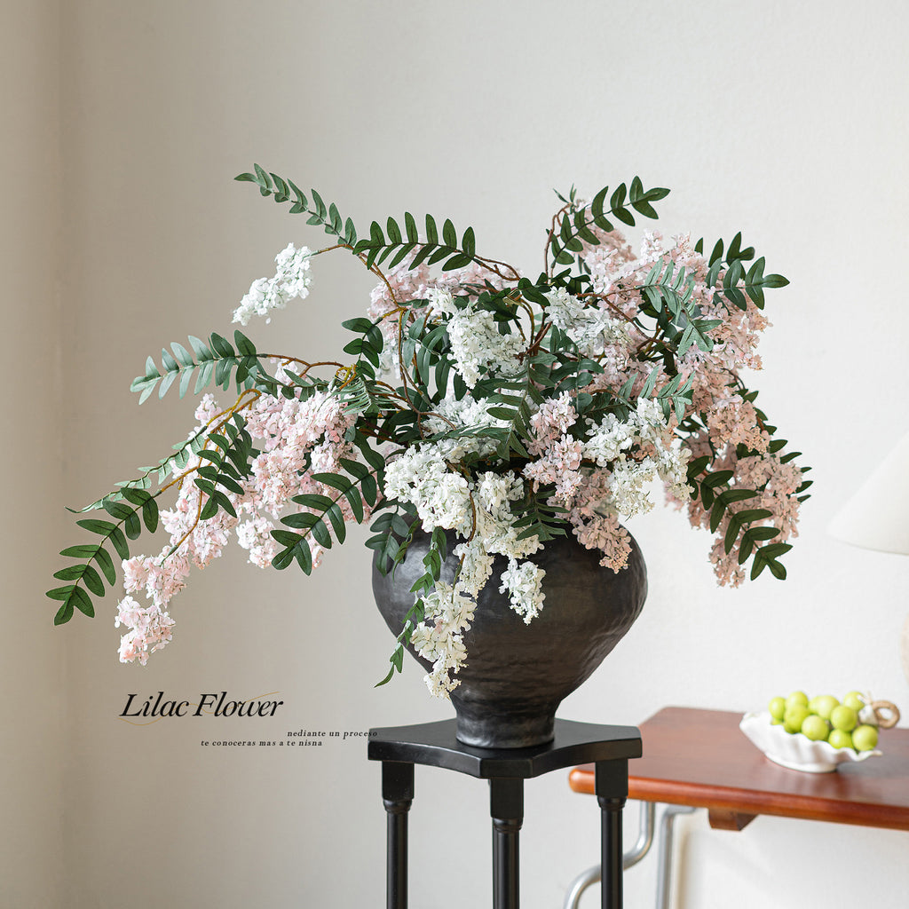 36" Tall Artificial Lilac Stem, Realistic Long-Stem Faux Flower Branch for Vase, Wedding Bouquet, Home Decor, Floral Arrangement