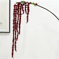 Realistic Cascading Amaranthus, 39" Long Trailing Berry Stem, Faux Hanging Plant for Wall Decor, Planter, Wedding Arrangements