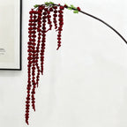 Realistic Cascading Amaranthus, 39" Long Trailing Berry Stem, Faux Hanging Plant for Wall Decor, Planter, Wedding Arrangements