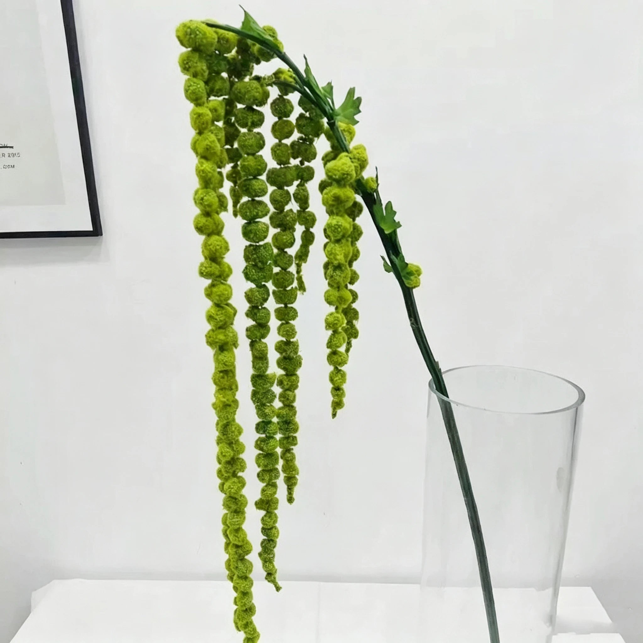 Realistic Cascading Amaranthus, 39" Long Trailing Berry Stem, Faux Hanging Plant for Wall Decor, Planter, Wedding Arrangements