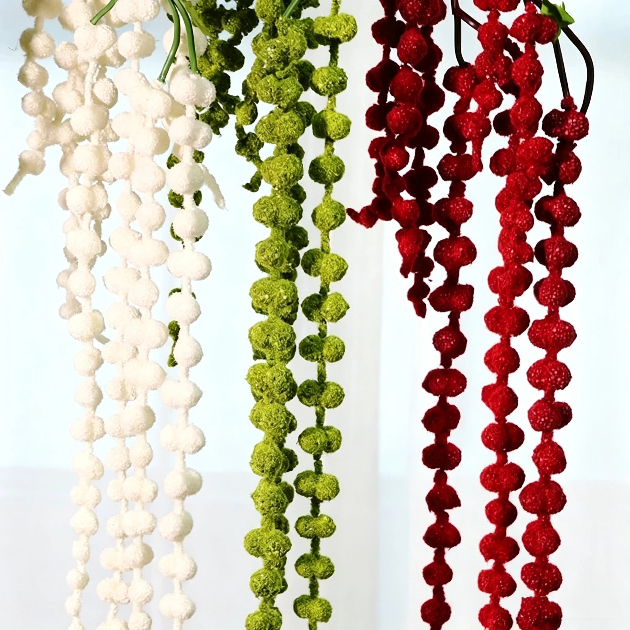 Realistic Cascading Amaranthus, 39" Long Trailing Berry Stem, Faux Hanging Plant for Wall Decor, Planter, Wedding Arrangements