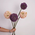 Realistic Faux Allium Stem, 30" Tall Artificial Allium Ball Flower, Lifelike Single Stem for Tall Vases, Wedding Decor, Home & Event Floral