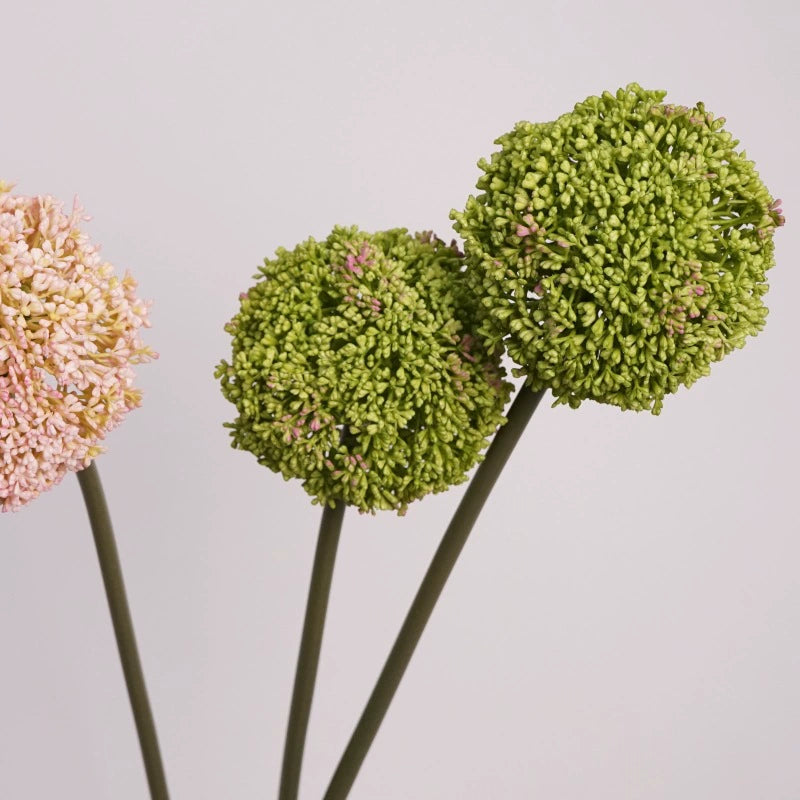 Realistic Faux Allium Stem, 30" Tall Artificial Allium Ball Flower, Lifelike Single Stem for Tall Vases, Wedding Decor, Home & Event Floral