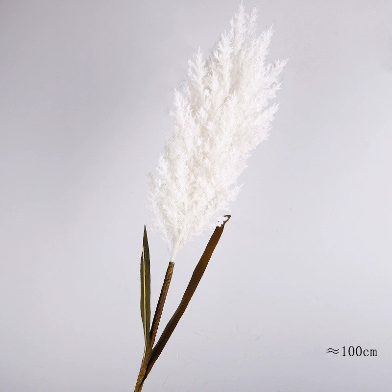 Faux Pampas Grass Stem, 39-Inch Tall Fluffy Reed, Realistic & Natural Look for Floor Vases, Boho Home Decor, Wedding Floral Arrangements