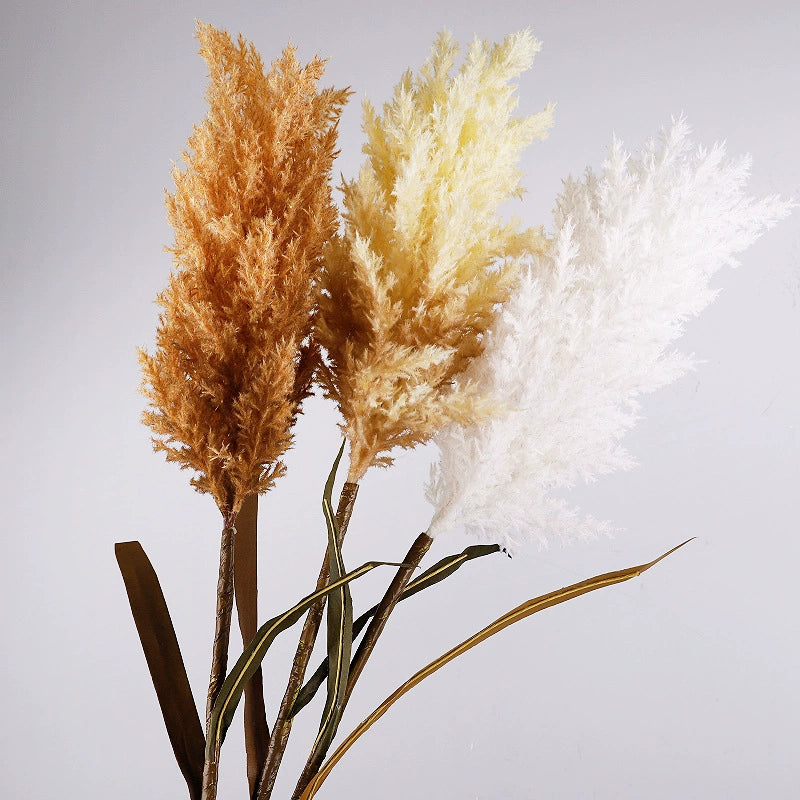 Faux Pampas Grass Stem, 39-Inch Tall Fluffy Reed, Realistic & Natural Look for Floor Vases, Boho Home Decor, Wedding Floral Arrangements