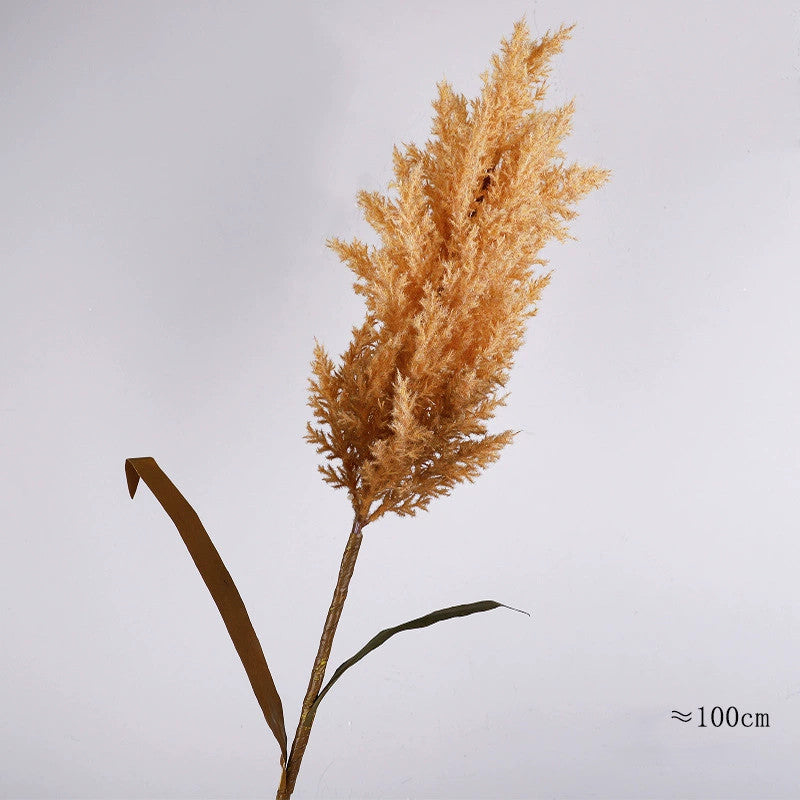 Faux Pampas Grass Stem, 39-Inch Tall Fluffy Reed, Realistic & Natural Look for Floor Vases, Boho Home Decor, Wedding Floral Arrangements