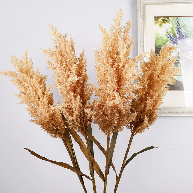 Faux Pampas Grass Stem, 39-Inch Tall Fluffy Reed, Realistic & Natural Look for Floor Vases, Boho Home Decor, Wedding Floral Arrangements