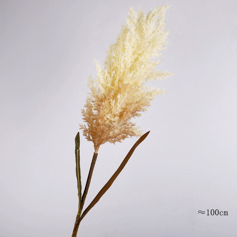 Faux Pampas Grass Stem, 39-Inch Tall Fluffy Reed, Realistic & Natural Look for Floor Vases, Boho Home Decor, Wedding Floral Arrangements