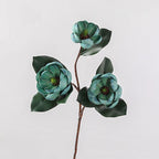 Large Real Touch Magnolia Flower Stem, 28" Tall with 3 Blooms, Faux Floral for Wedding Bouquets, Event Planners & Elegant Home Decor