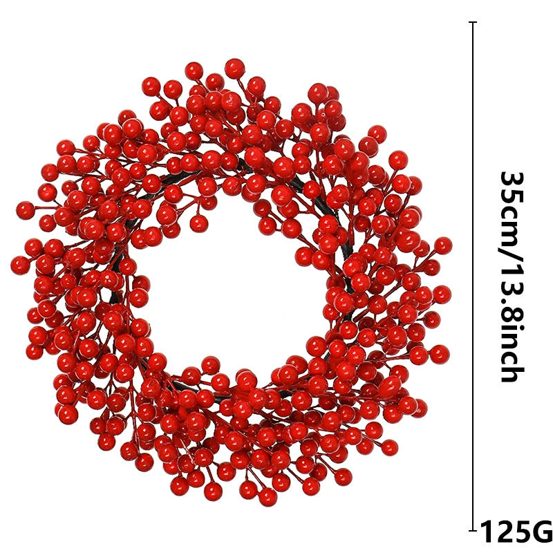 Realistic Red Berry Christmas Garland, Festive Holiday Wreath for Front Door, Mantel, Event Decor, Professional Quality Artificial Greenery