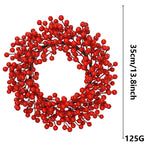 Realistic Red Berry Christmas Garland, Festive Holiday Wreath for Front Door, Mantel, Event Decor, Professional Quality Artificial Greenery