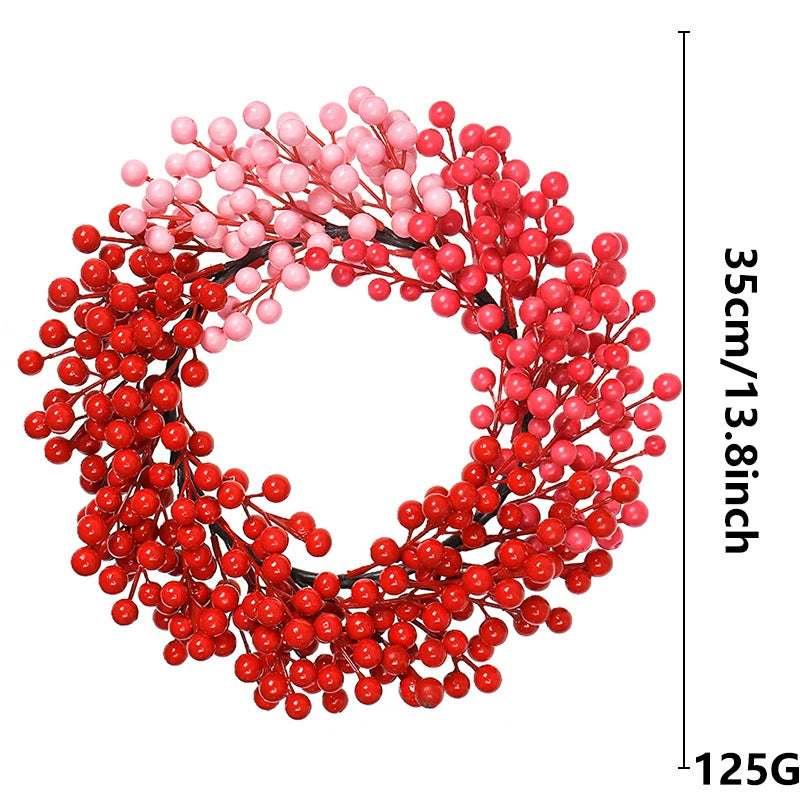 Realistic Red Berry Christmas Garland, Festive Holiday Wreath for Front Door, Mantel, Event Decor, Professional Quality Artificial Greenery